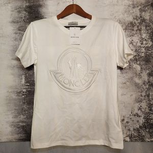 Moncler men's embroidered logo tee. Brand new never worn. Size small.